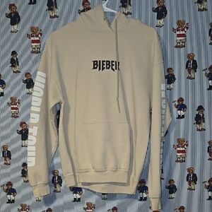 Justin Bieber World Tour Hoodie Purpose Tour Adult Medium Tan Beige